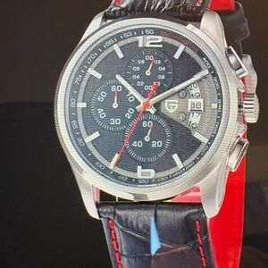 Pagani Design Luxury Black and Red mens quartz watch